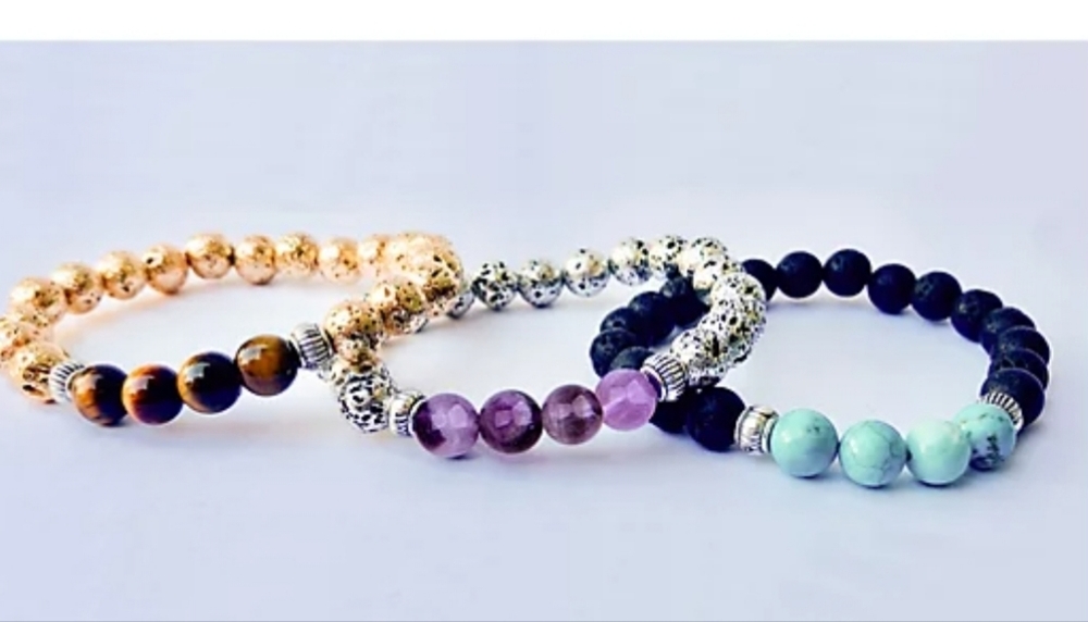 QVC Lava Diffuser Bracelet Set - 3pc
